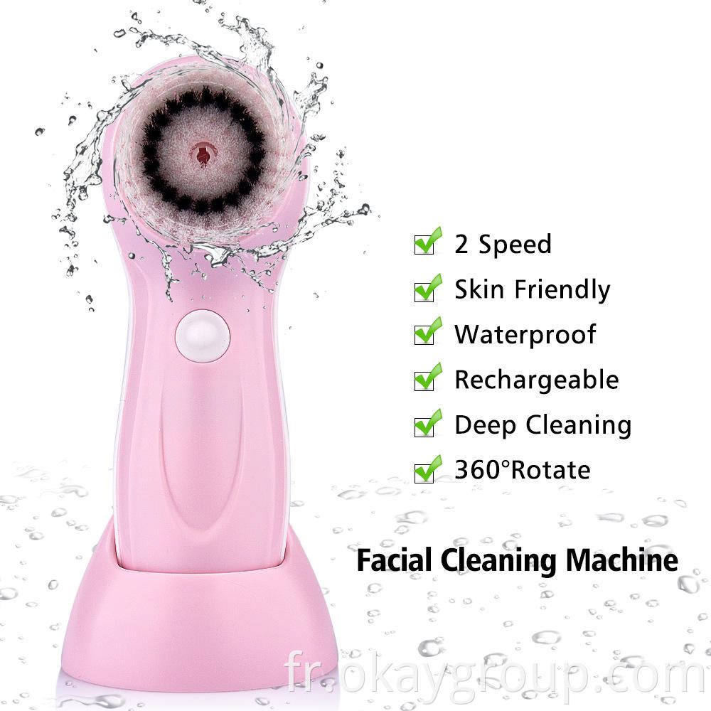 Brosse nettoyante pour le visage exfoliante et nettoyante en profondeur brosse nettoyante pour le visage électrique rechargeable